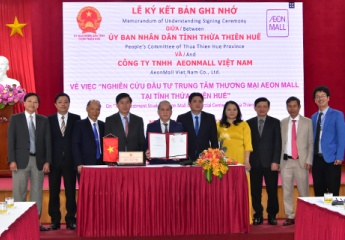 Thừa Thiên Huế: Ký kết Biên bản Ghi nhớ về việc nghiên cứu đầu tư Trung tâm Thương mại AEON MALL